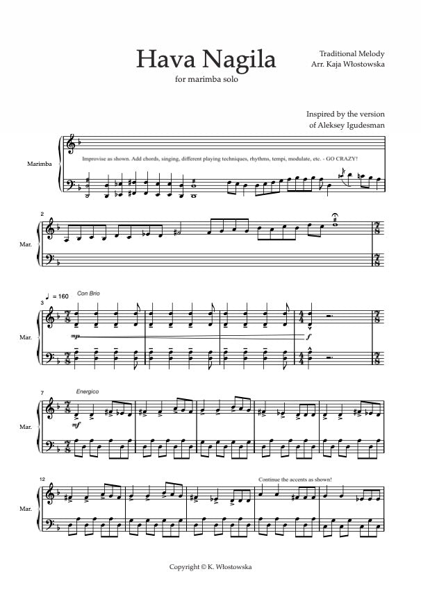 Hava Nagila - Score - PDF