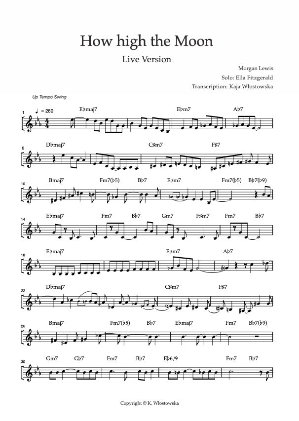 How high the Moon - Score - PDF