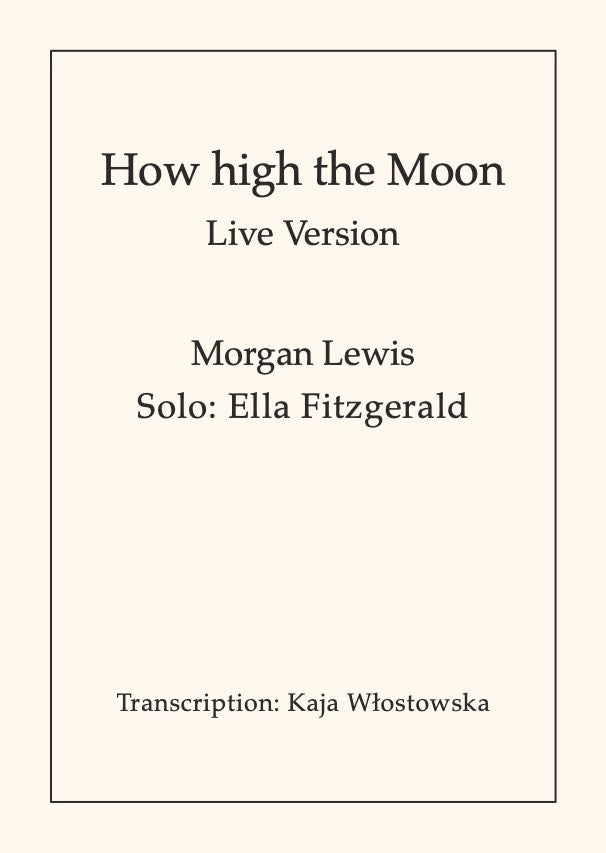 How high the Moon - Score - PDF