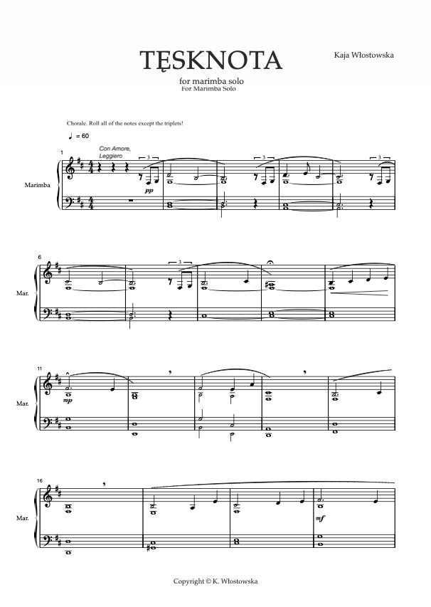 TĘSKNOTA - Score - PDF