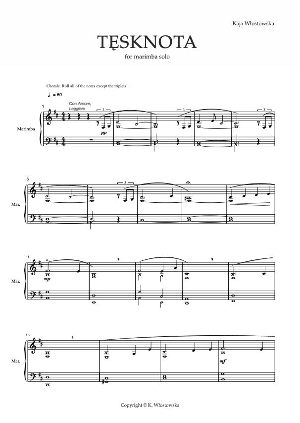 Tęsknota - Score - PDF